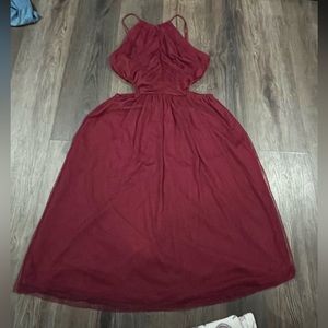 ASOS medium tulle burgundy dress.